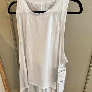 NWT Athleta Essence Relaxed High Low Tank Size Medium White Women's